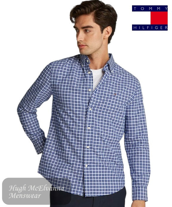 Tommy Hilfiger Men's Heritage Oxford Check Shirt – Wedge Blue