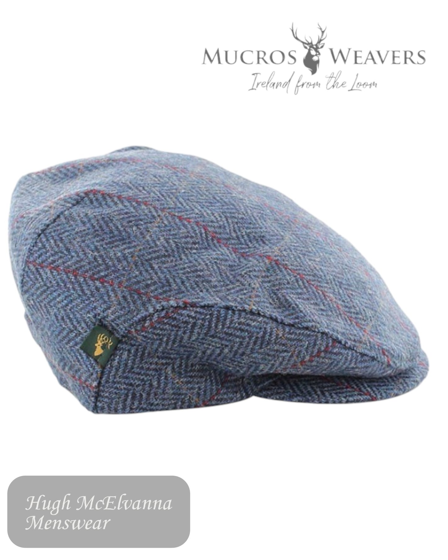 Mucros Trinity Blue Check Tweed Cap – 110

Discover authentic Irish craftsmanship with the Mucros Trinity Blue Check Tweed Cap, a timeless men's accessory meticulously crafted in Killarney, County Kerry by Mucros Weavers.