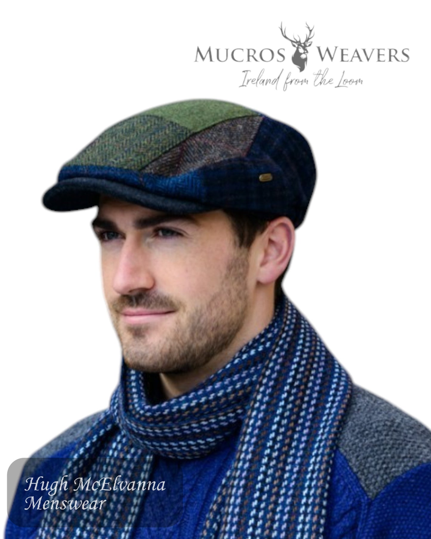 Experience the perfect blend of Irish heritage and timeless style with the Mucros Irish Patch Tweed Cap – 0.