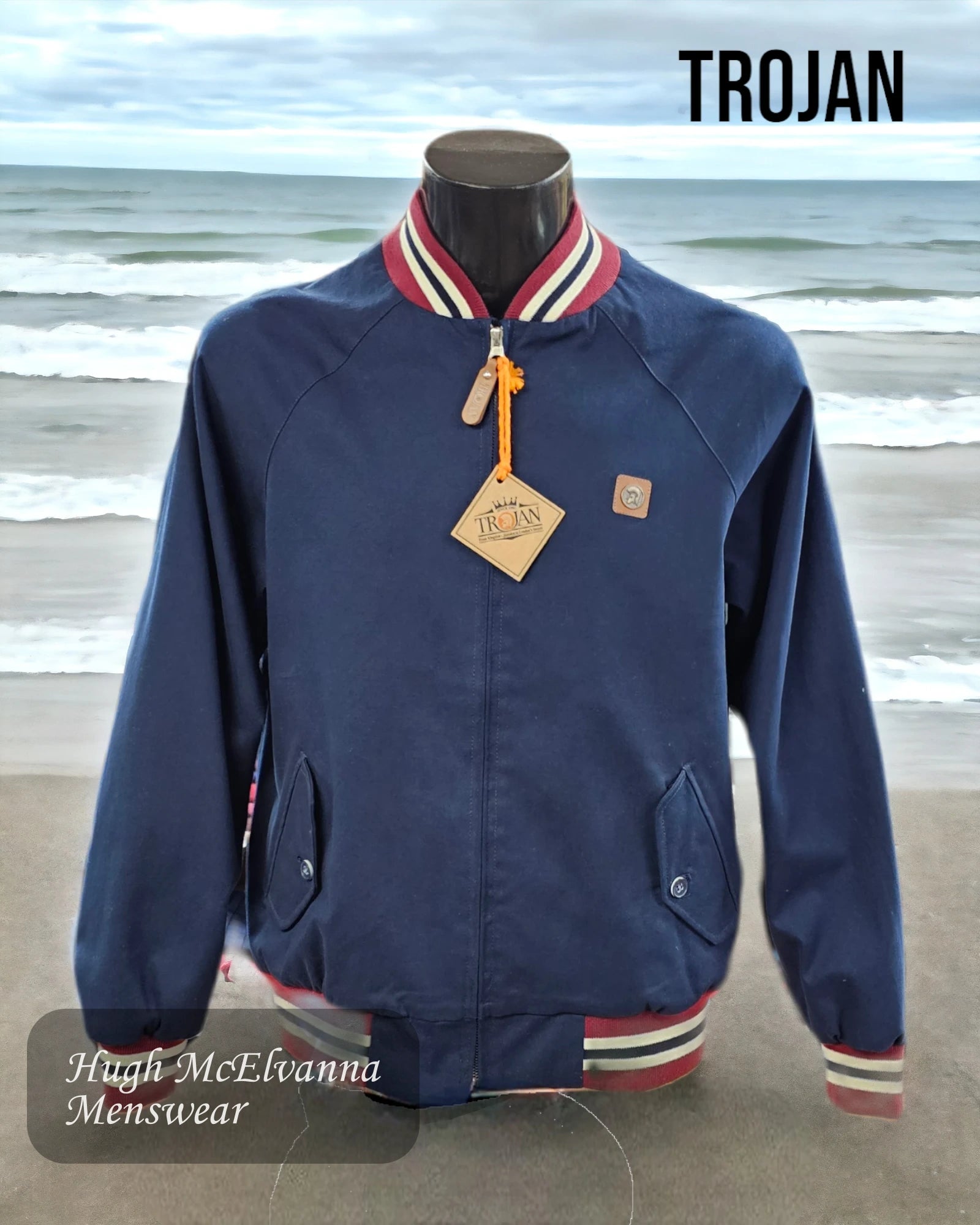 Men's Navy MONKEY Fashion Jacket by Trojan Style: TC/1000 - Hugh McElvanna Menswear 