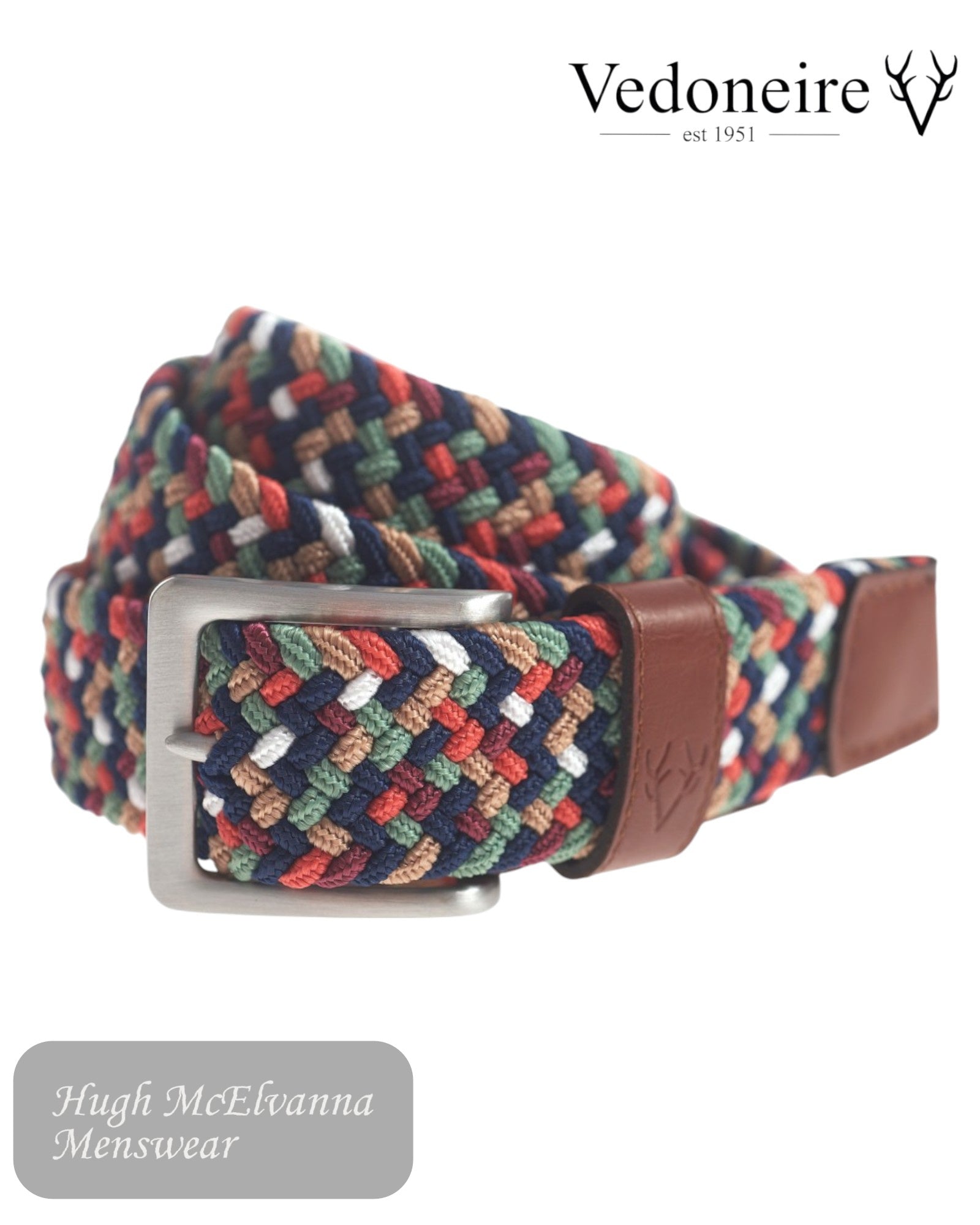 Mens Vedoneire Brights Stretch Belt, Style 9002. This versatile accessory seamlessly blends fashion and function, offering an ideal combination of comfort and trendsetting design.