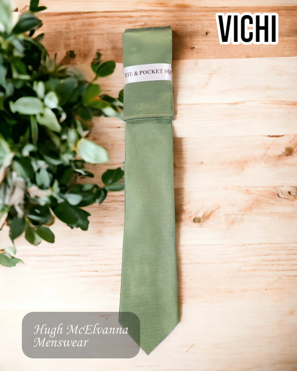 Vichi Plain Light Green Tie - P26