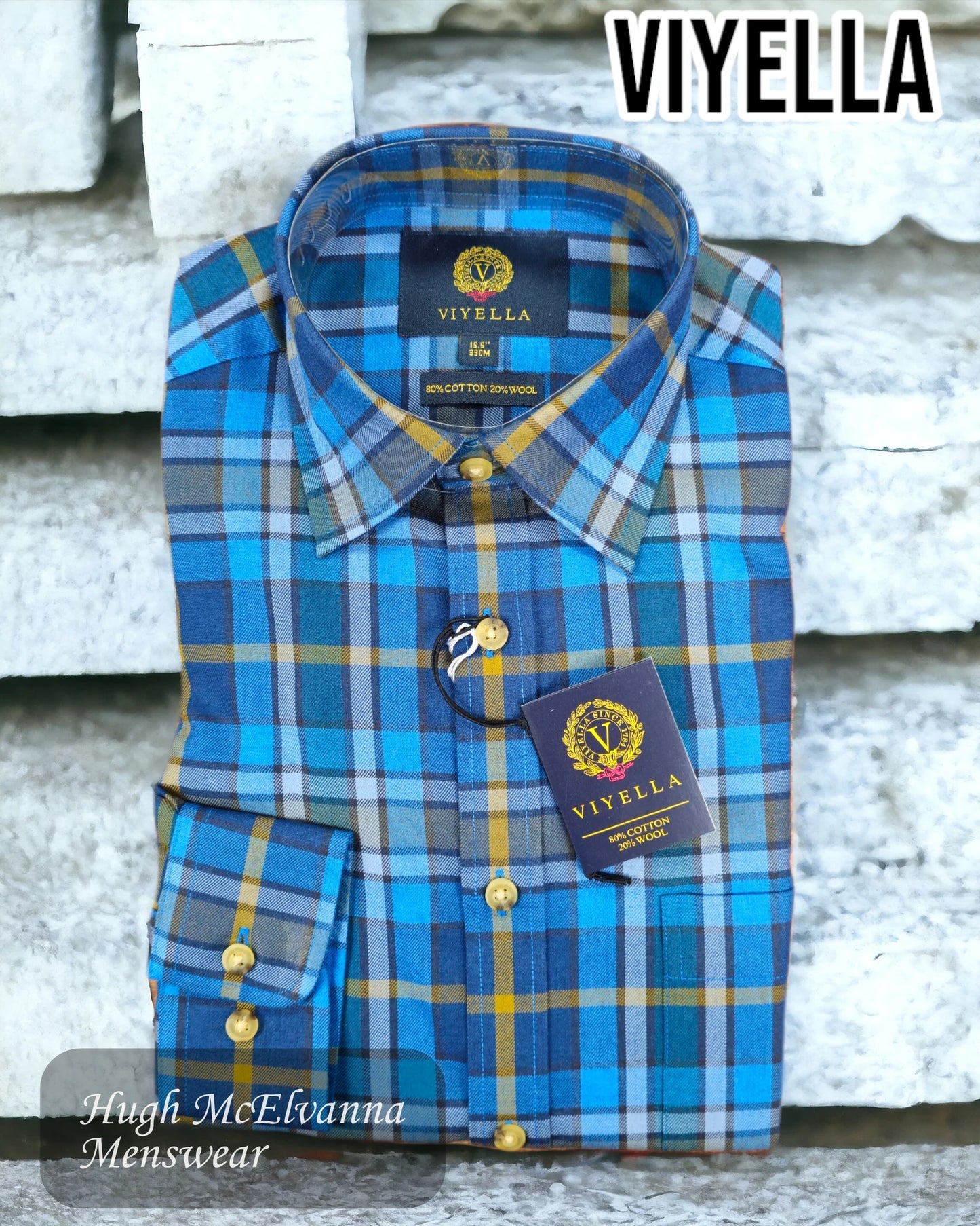 Viyella Long Sleeve Blue Shirt - VY2102