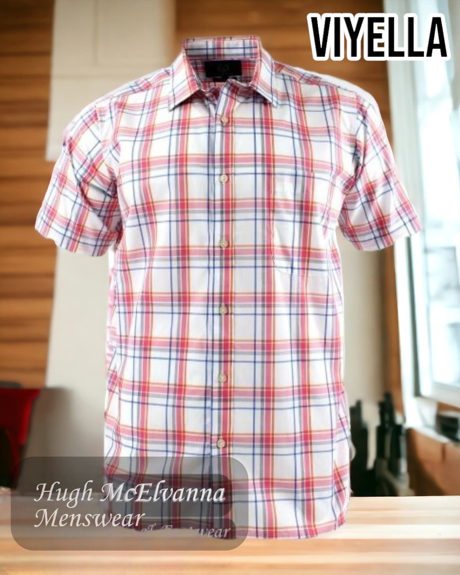 Viyella Short Sleeve Pink Shirt - VY8543H-113