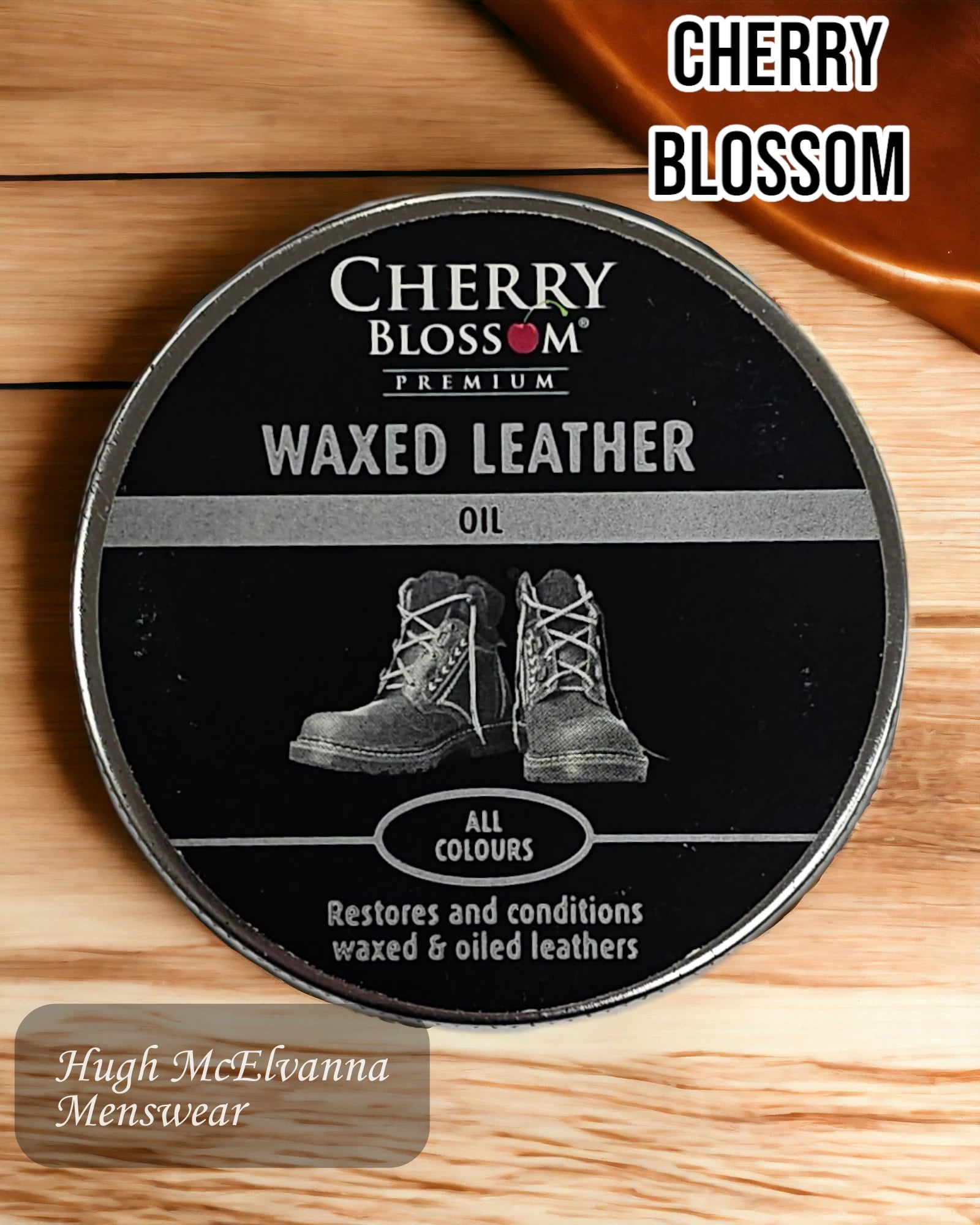 Cherry Blossom Waxed Leather Oil - Hugh McElvanna Menswear 