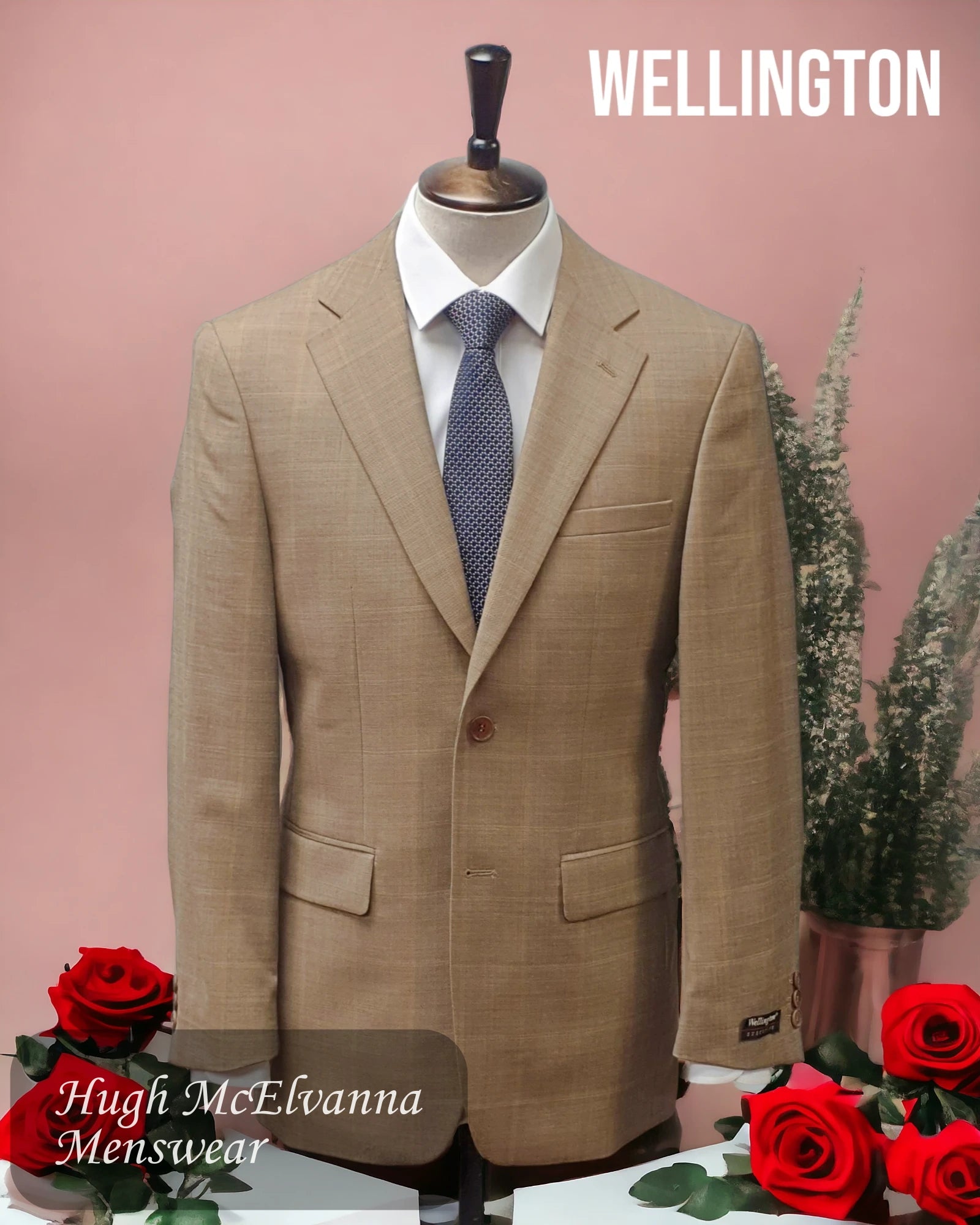 Wellington Executive Beige Check Jacket