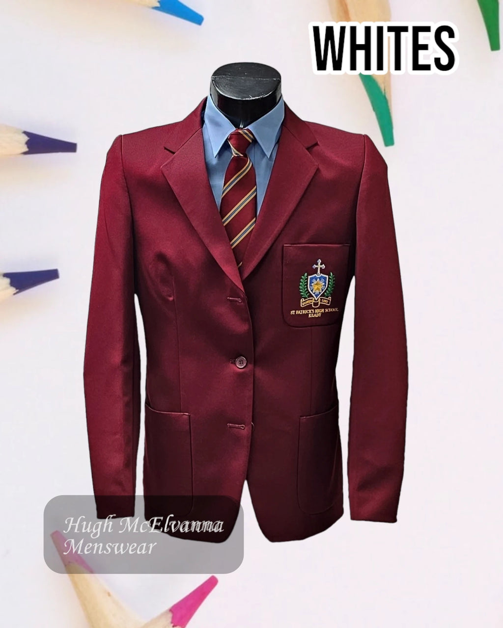 Whites Girls Blazer for St. Patrick's Keady