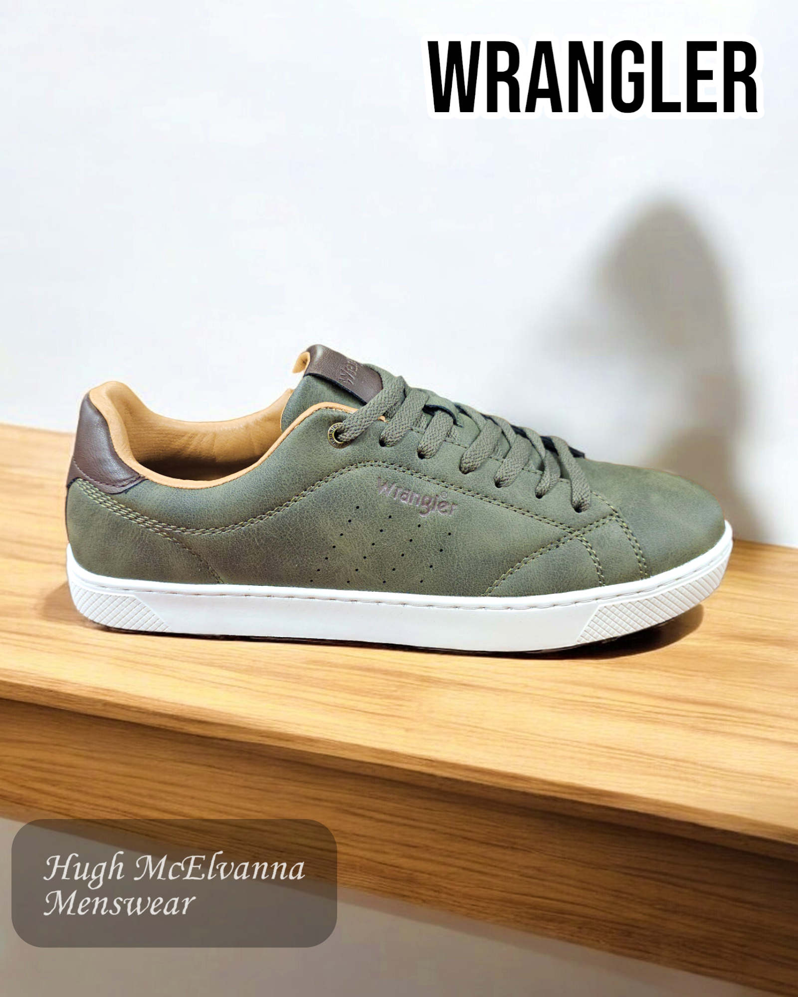 Wrangler BENNET Olive Casual Laced Shoe - Hugh McElvanna Menswear 