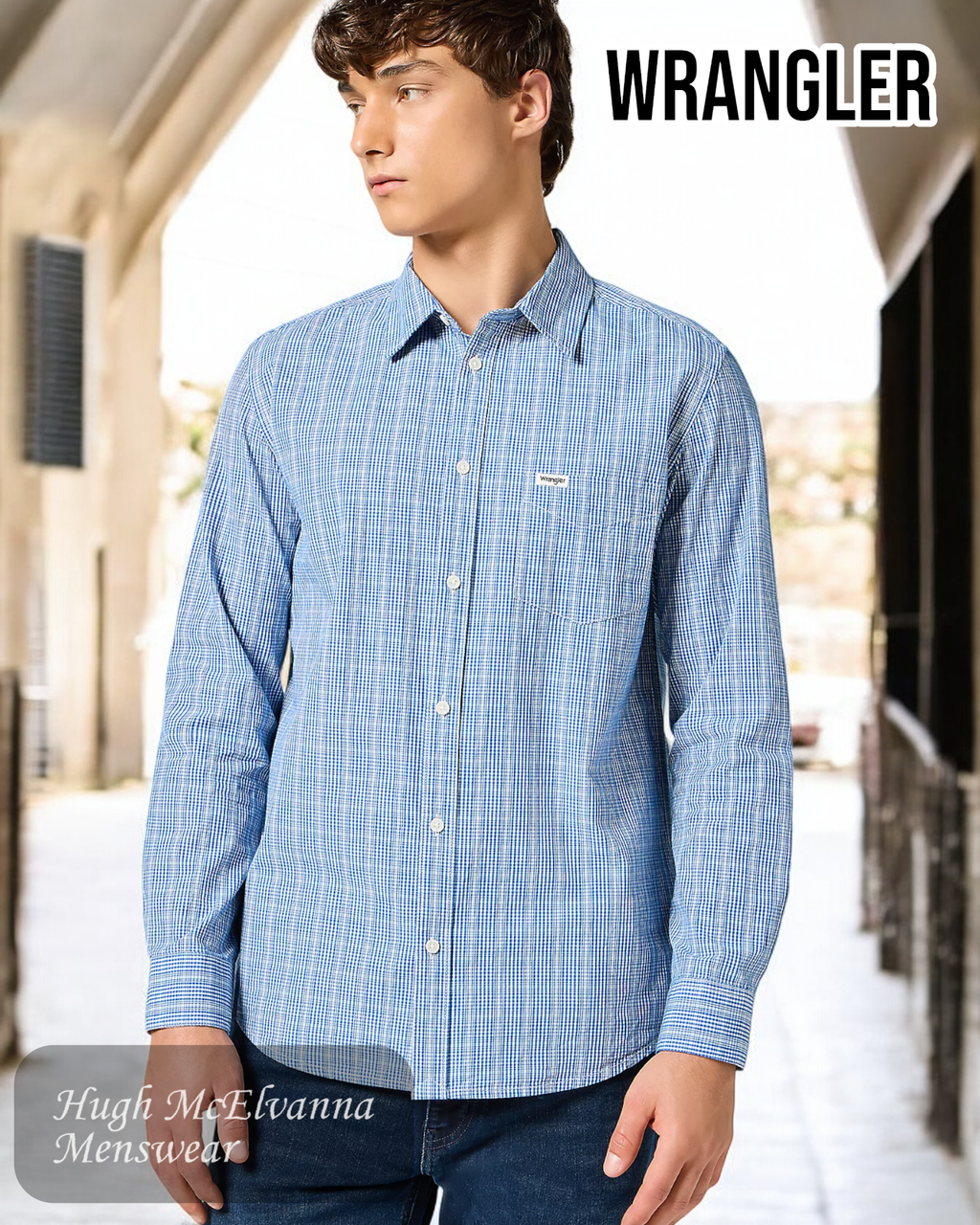 Wrangler Blue Check Shirt – 112357222