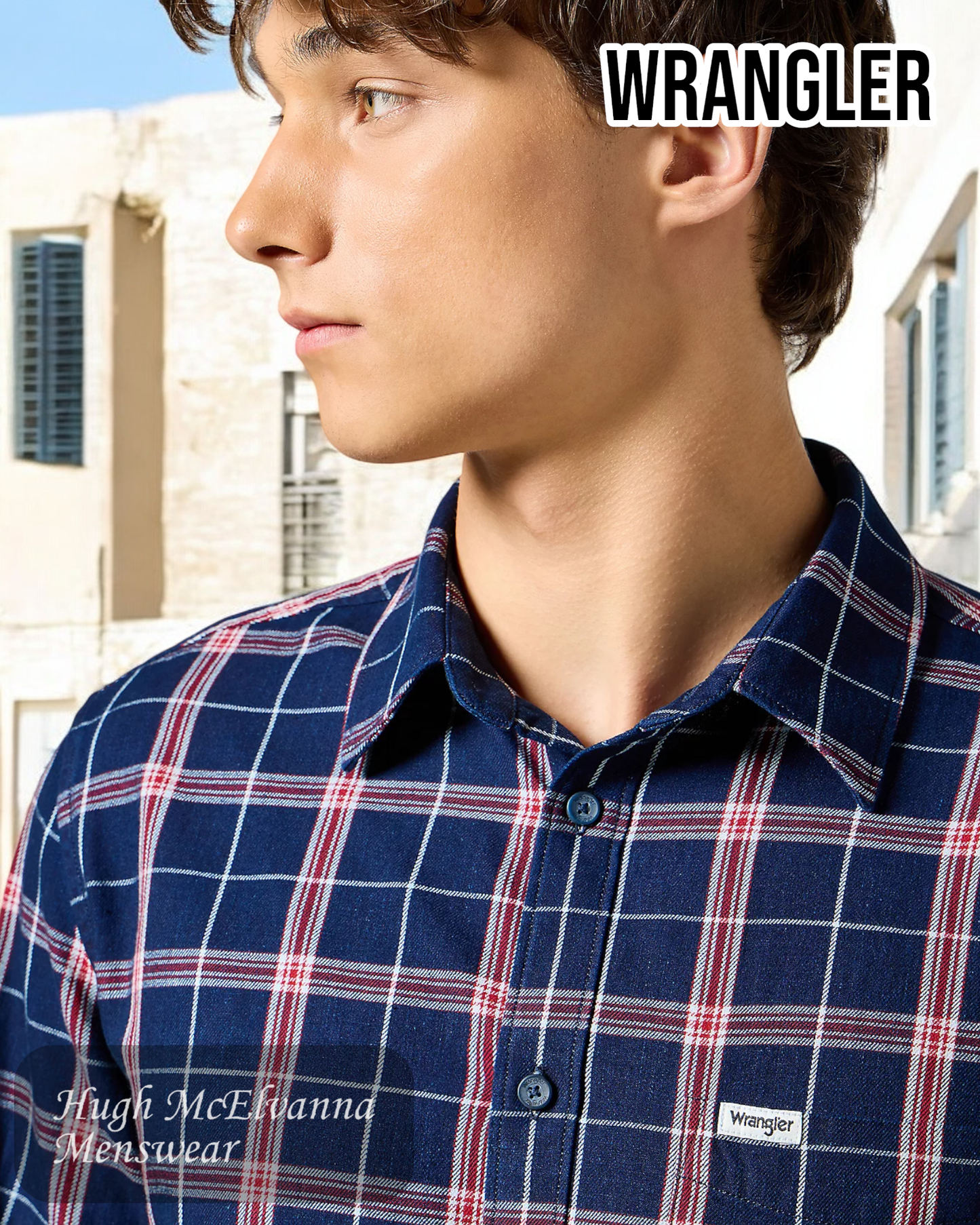 Wrangler Red Check Shirt –  112357221 Close up