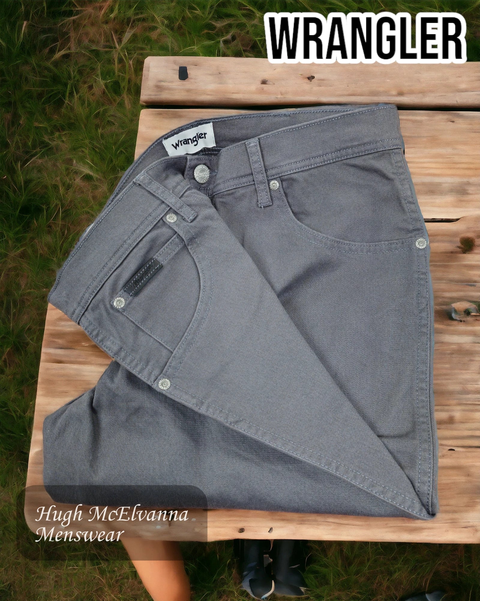 Wrangler TEXAS Grey Brushed Jean - W121TA23T - Hugh McElvanna Menswear 