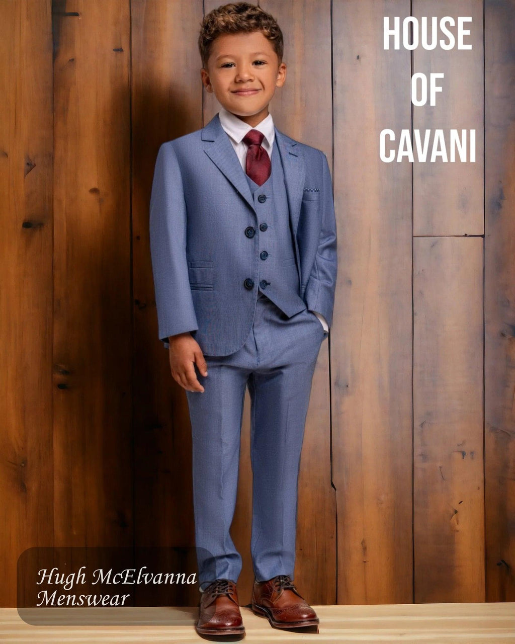 BLUE JAY Boys Blue 3Pc Suit - Hugh McElvanna Menswear 