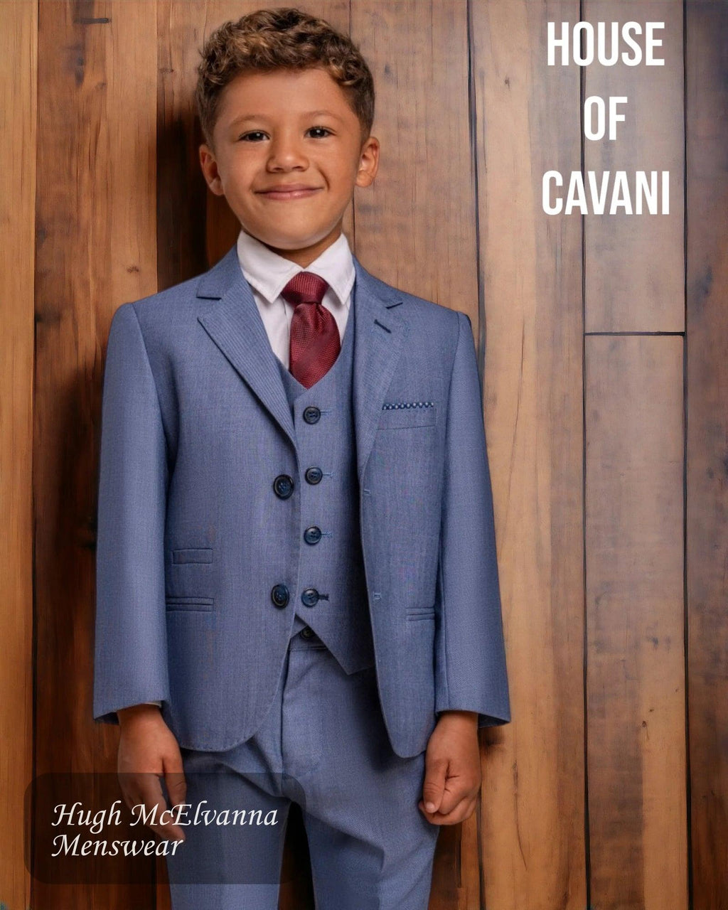 BLUE JAY Boys Blue 3Pc Suit - Hugh McElvanna Menswear 