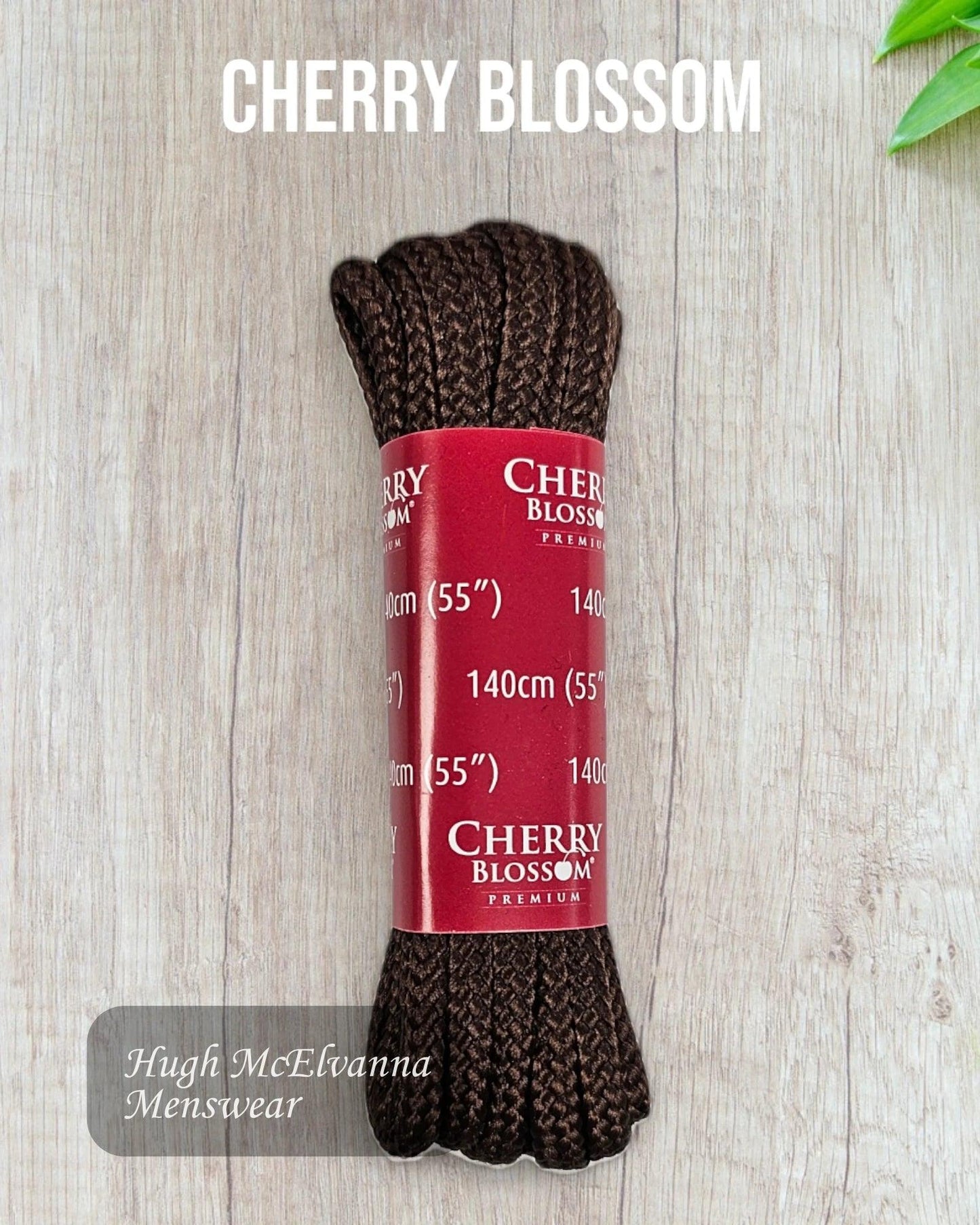 Cherry Blossom 140cm Brown Boot Laces - Hugh McElvanna Menswear 