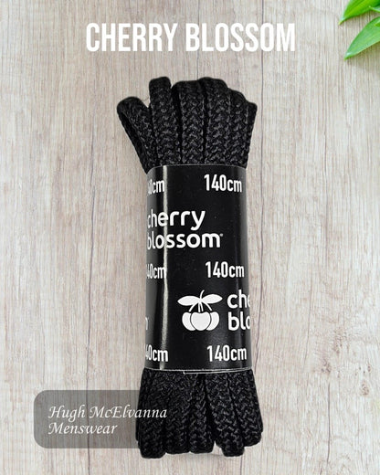 Cherry Blossom Black 140cm Boot Laces - Hugh McElvanna Menswear 