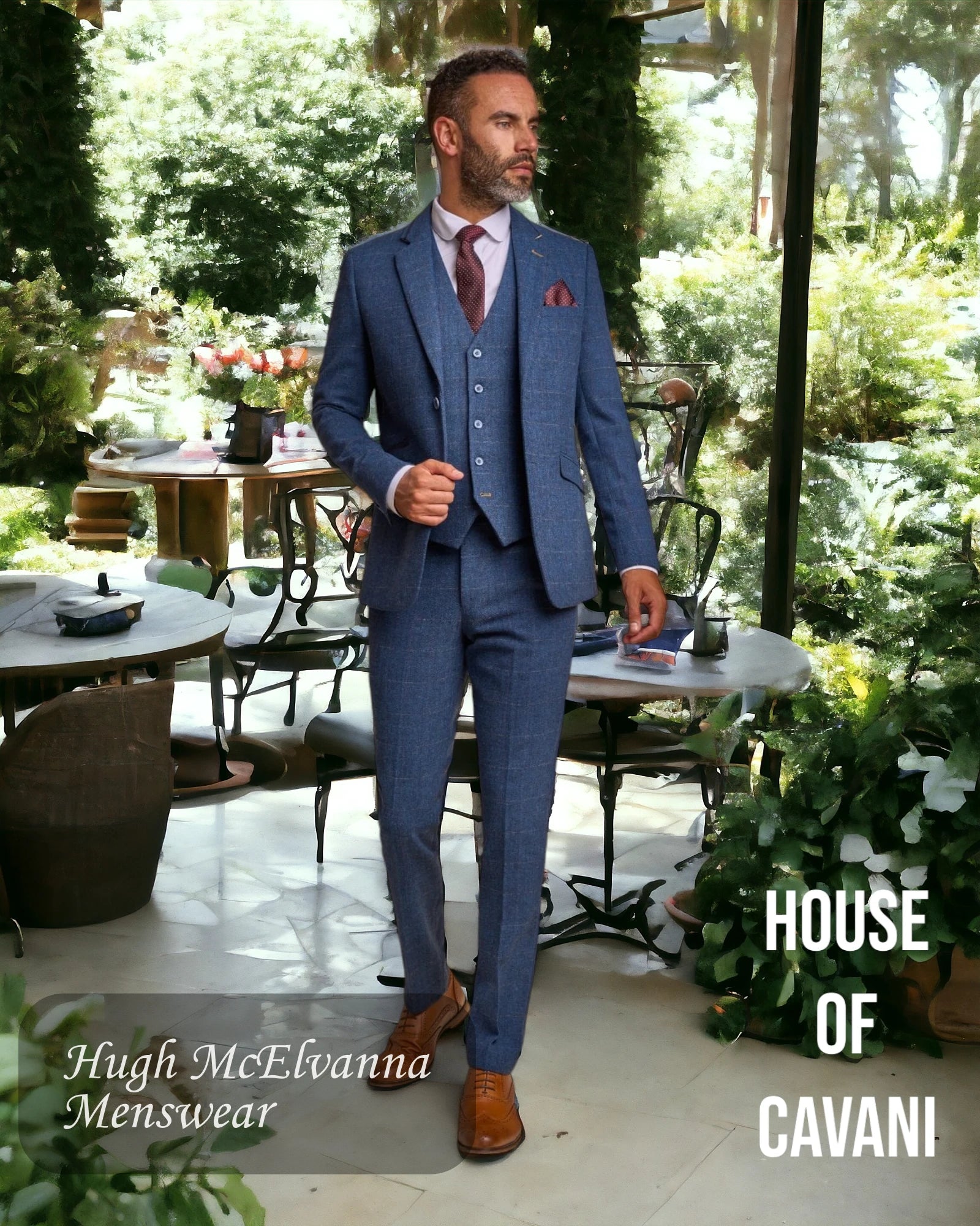 House of Cavani 'CARNEGI' Tweed Fashion 3Pc. Suit - Hugh McElvanna Menswear 