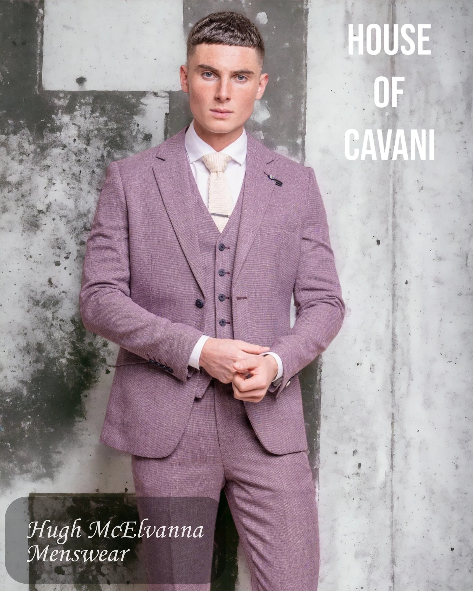 House of Cavani Men's Lilac Fashion Slim Fit Blazer MIAMI - Hugh McElvanna Menswear 