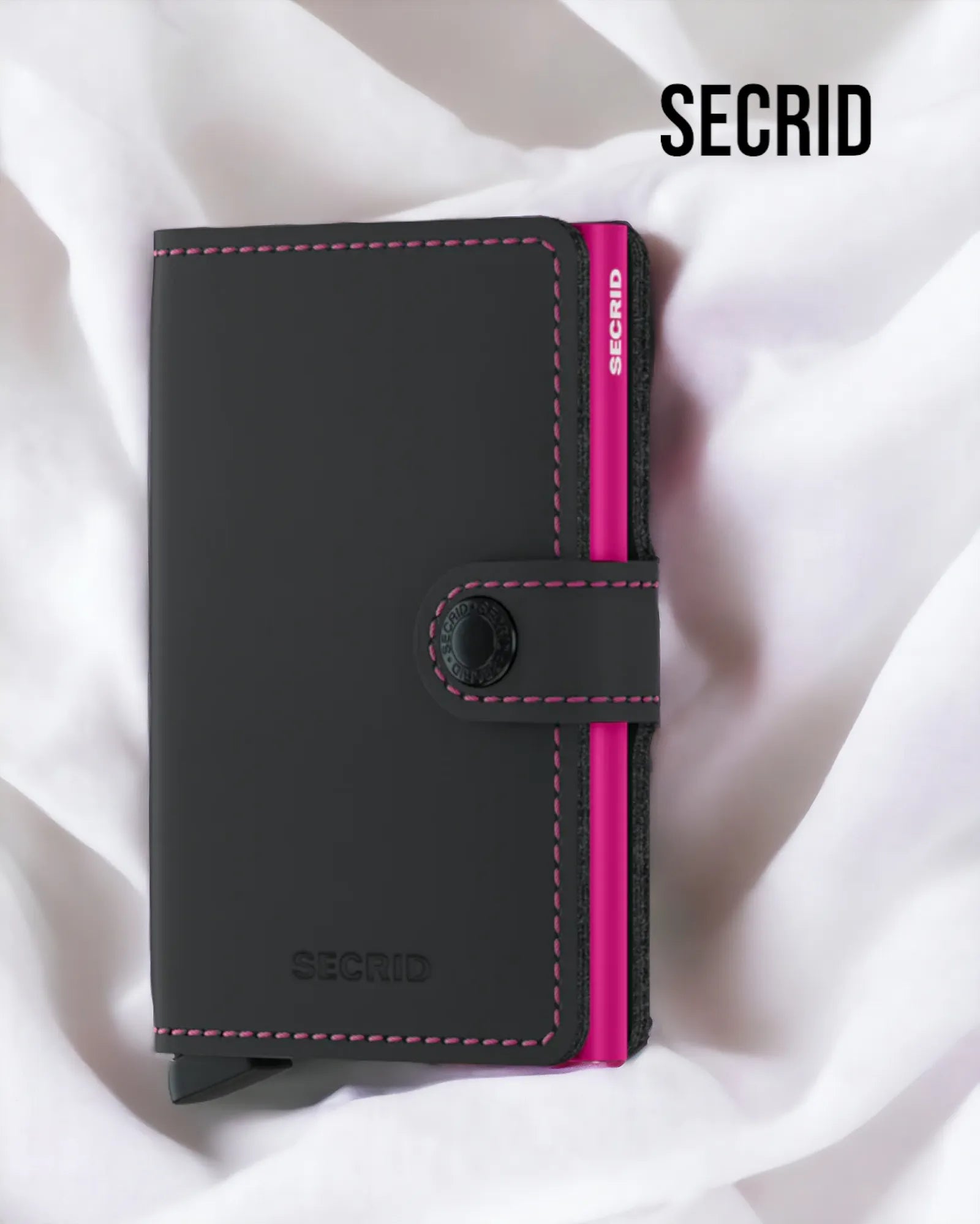 Secrid Mini Wallet Black & Fuchsia Pink - Hugh McElvanna Menswear 