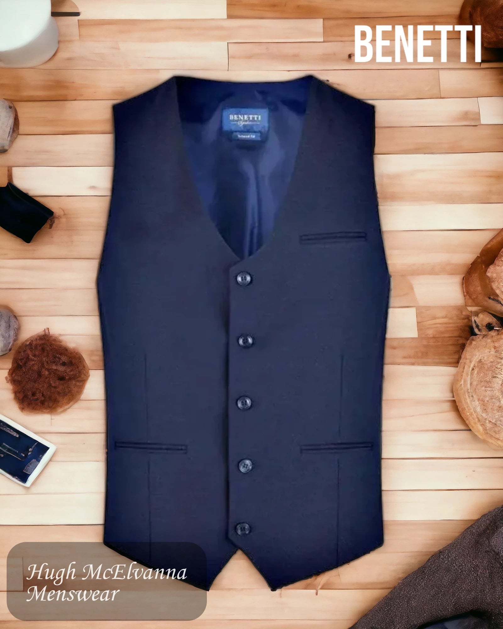 Benetti PETER Ink Comfort Waistcoat  - Hugh McElvanna Menswear 