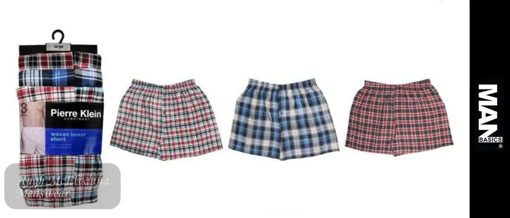 Men's 3Pk. Woven Boxer Short with Button Fly Style: 2356 Hugh McElvanna Menswear